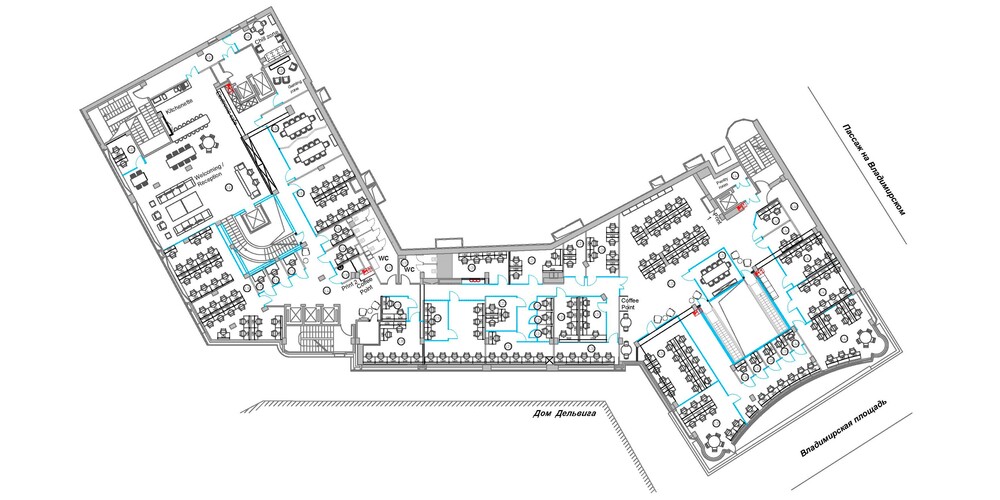 Офис с мебелью 1 200 кв.м